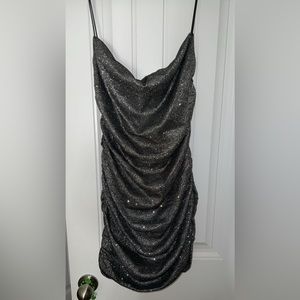 BABYBOO ANASTASIA MINI DRESS - BLACK SPARKLE PERFECT FOR NYE!